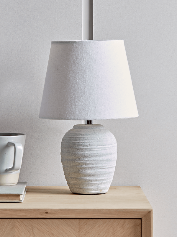 Whitewashed Concrete Effect Table Lamp